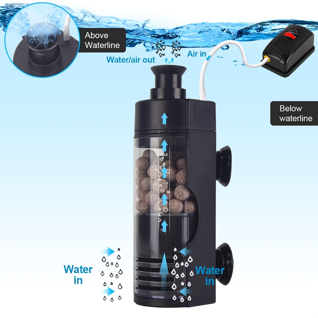 Aquarium Fish Betta - Компактный настенный биогубчатый фильтр — тихий,