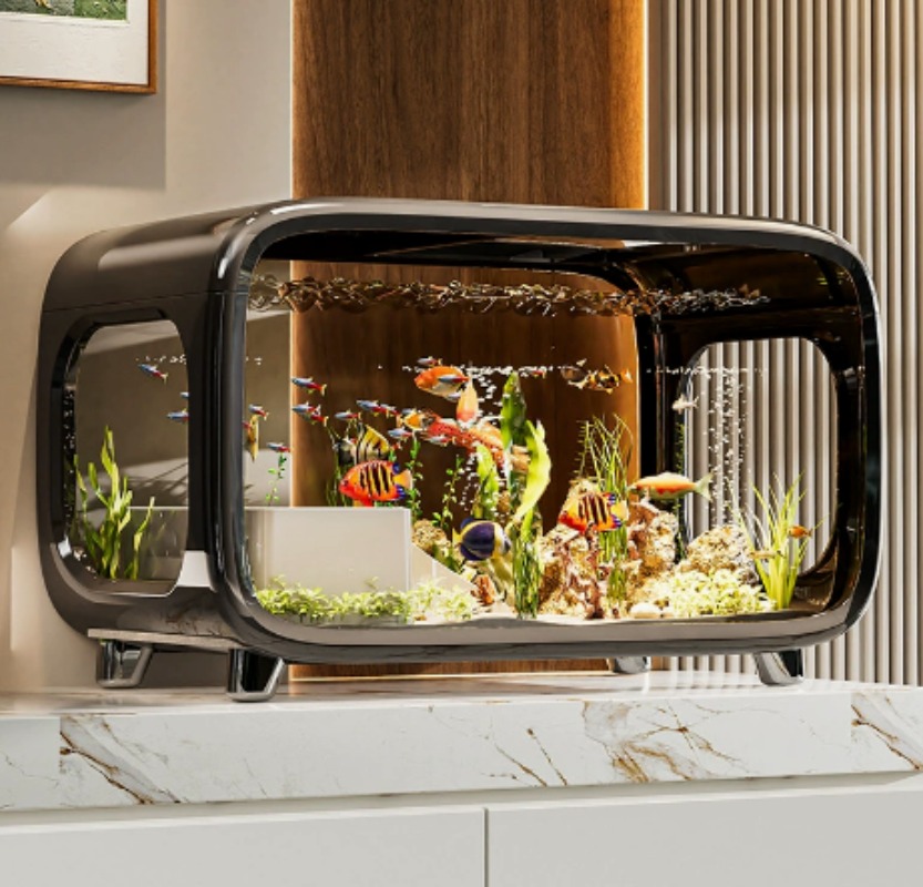Fish Aquarium Home - Креативный прозрачный экологичный аквариум с крышкой,